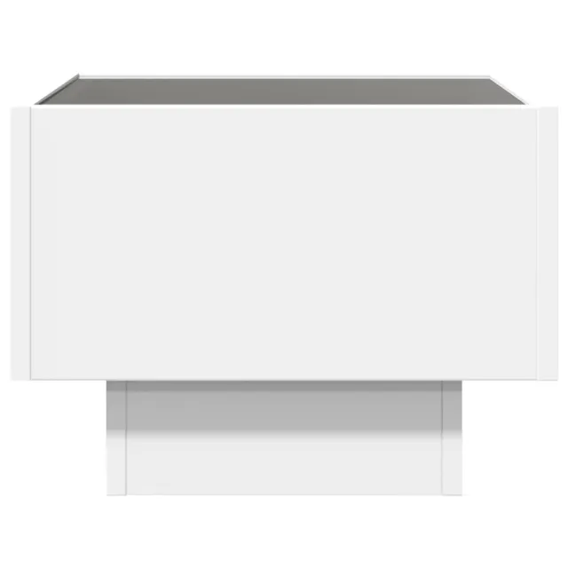 Table de chevet avec LED infini blanc 40x40x30 cm