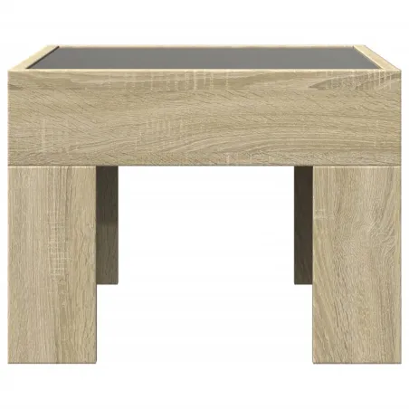Table de chevet avec LED infini chêne sonoma 40x40x30 cm
