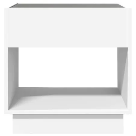 Table de chevet avec LED infini blanc 50x50x50 cm