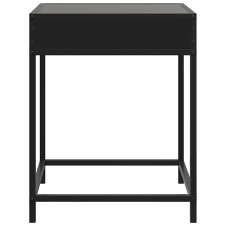 Table de chevet avec LED infini noir 40x40x51 cm