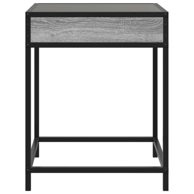 Table de chevet avec LED infini sonoma gris 40x40x51 cm