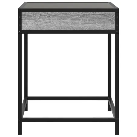 Table de chevet avec LED infini sonoma gris 40x40x51 cm