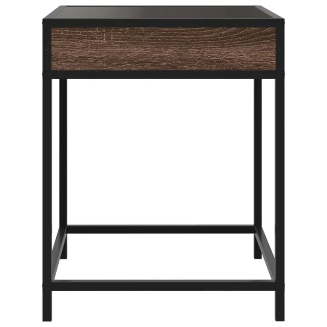 Table de chevet avec LED infini chêne marron 40x40x51 cm