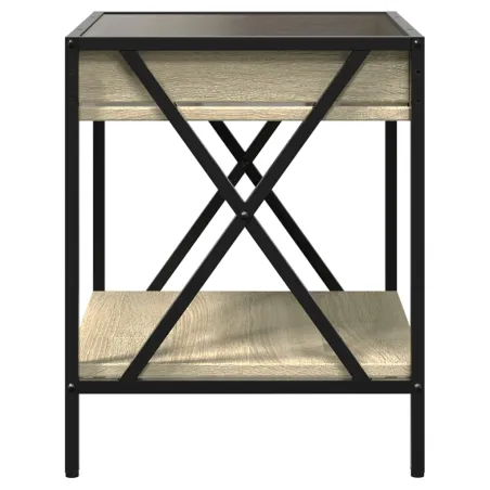 Table de chevet avec LED infini chêne sonoma 40x40x49 cm