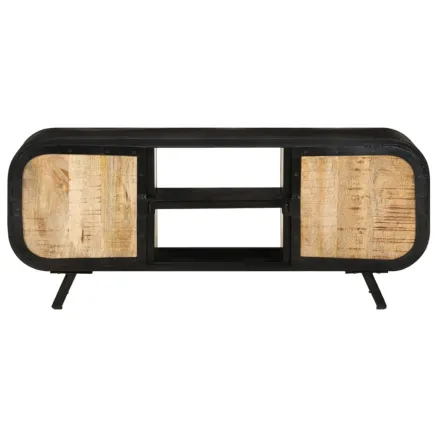 Meuble TV 110x30x45 cm Bois de manguier brut 2
