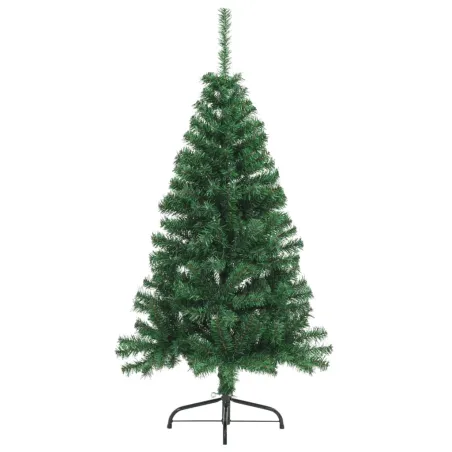 Sapin de Noël artificiel moitié avec support vert 120 cm PVC