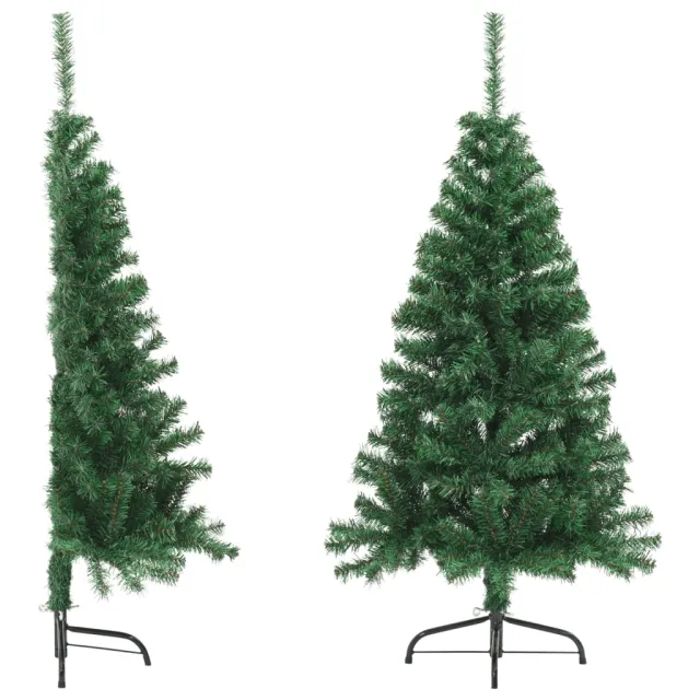 Sapin de Noël artificiel moitié avec support vert 120 cm PVC