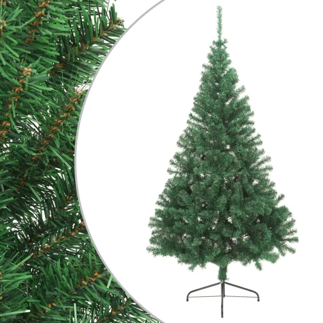 Sapin de Noël artificiel moitié avec support vert 240 cm PVC
