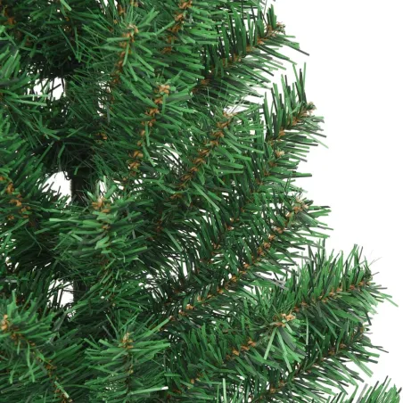 Sapin de Noël artificiel moitié avec support vert 240 cm PVC