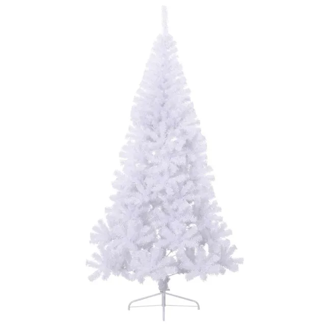 Sapin de Noël artificiel moitié avec support blanc 180 cm PVC