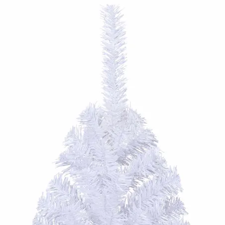 Sapin de Noël artificiel moitié avec support blanc 180 cm PVC