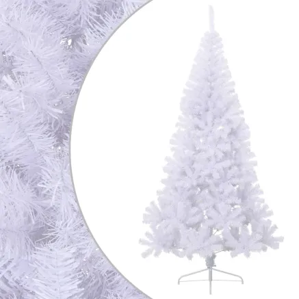 Sapin de Noël artificiel moitié avec support blanc 240 cm PVC