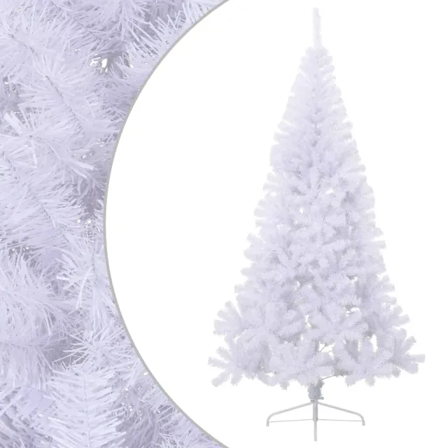 Sapin de Noël artificiel moitié avec support blanc 240 cm PVC