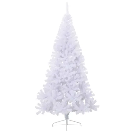 Sapin de Noël artificiel moitié avec support blanc 240 cm PVC 2