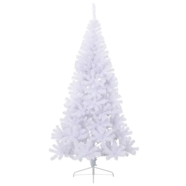 Sapin de Noël artificiel moitié avec support blanc 240 cm PVC