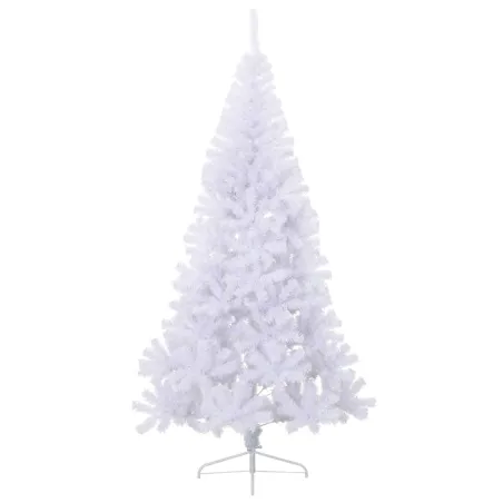 Sapin de Noël artificiel moitié avec support blanc 240 cm PVC