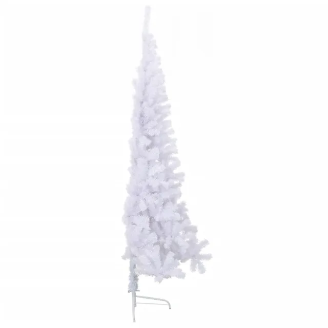 Sapin de Noël artificiel moitié avec support blanc 240 cm PVC