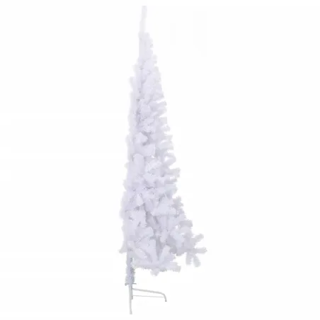 Sapin de Noël artificiel moitié avec support blanc 240 cm PVC
