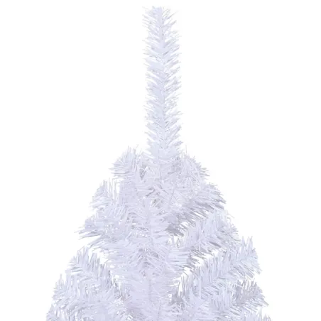 Sapin de Noël artificiel moitié avec support blanc 240 cm PVC