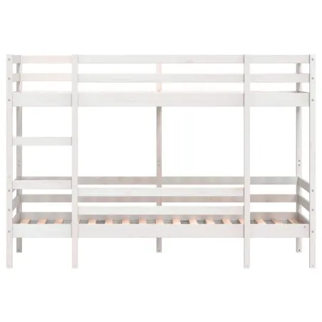 Lit superposé sans matelas blanc 80x200 cm bois de pin massif