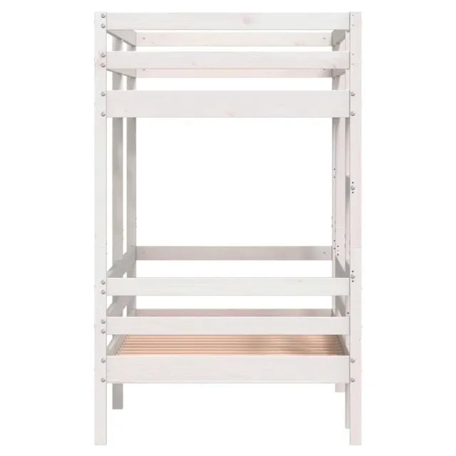 Lit superposé sans matelas blanc 80x200 cm bois de pin massif