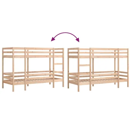 Lit superposé sans matelas 90x200 cm bois de pin massif