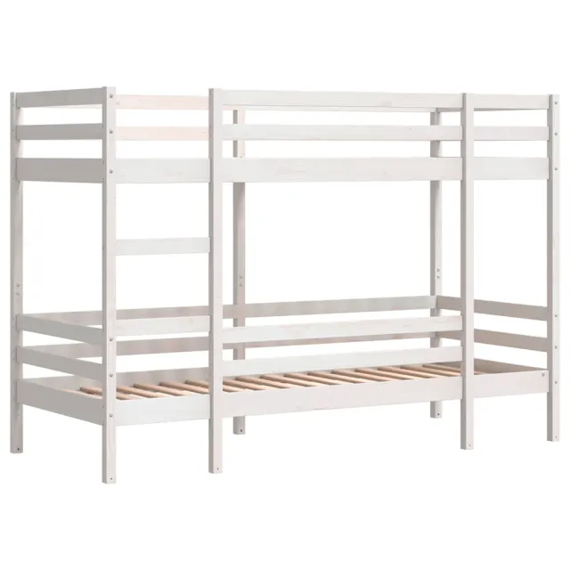 Lit superposé sans matelas blanc 90x200 cm bois de pin massif