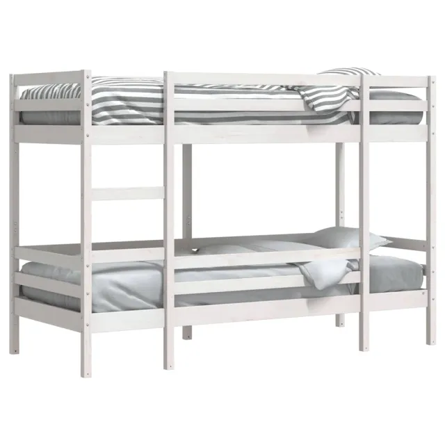 Lit superposé sans matelas blanc 90x200 cm bois de pin massif