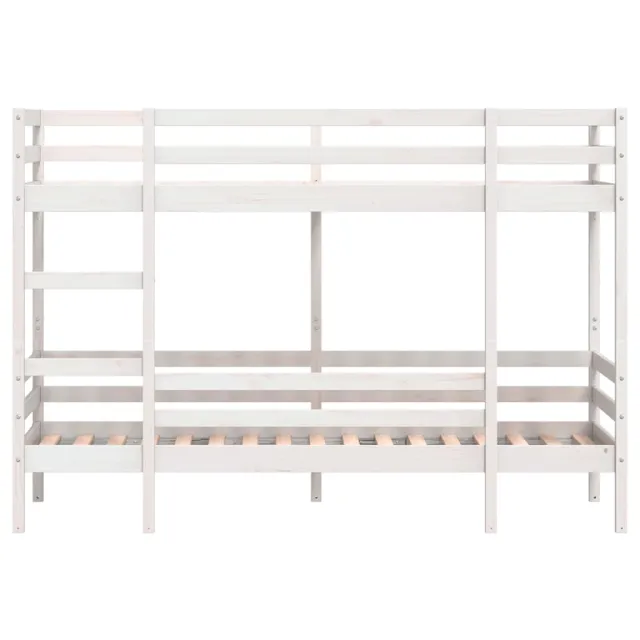 Lit superposé sans matelas blanc 90x200 cm bois de pin massif