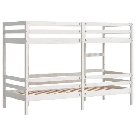 Lit superposé sans matelas blanc 90x200 cm bois de pin massif