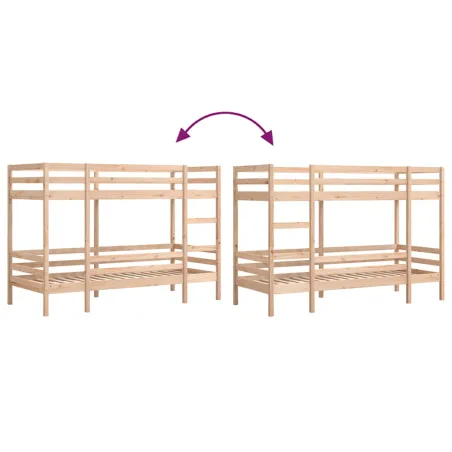 Lit superposé sans matelas 90x190 cm bois de pin massif