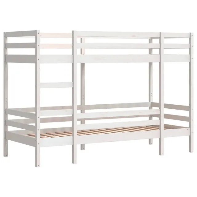Lit superposé sans matelas blanc 90x190 cm bois de pin massif