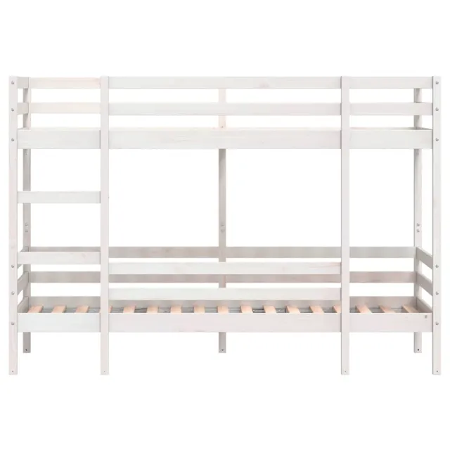Lit superposé sans matelas blanc 90x190 cm bois de pin massif