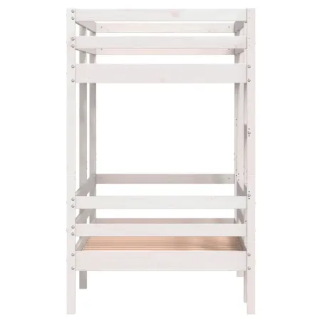 Lit superposé sans matelas blanc 90x190 cm bois de pin massif