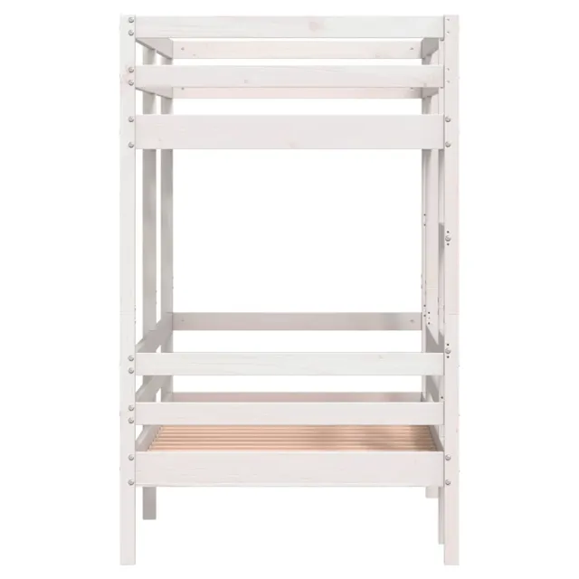 Lit superposé sans matelas blanc 75x190 cm bois de pin massif