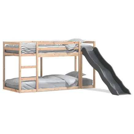 Lit superposé avec toboggan et échelle sans matelas 90x200 cm 2