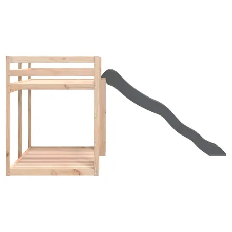 Lit superposé avec toboggan et échelle sans matelas 90x200 cm