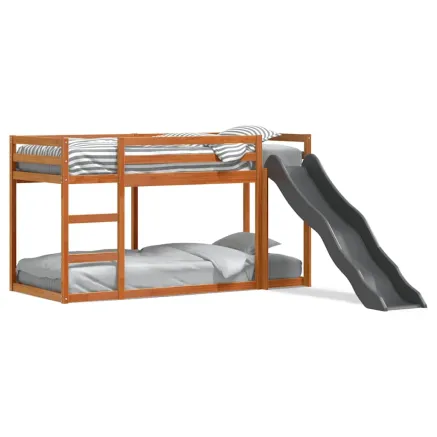 Lit superposé avec toboggan et échelle sans matelas 75x190 cm 2