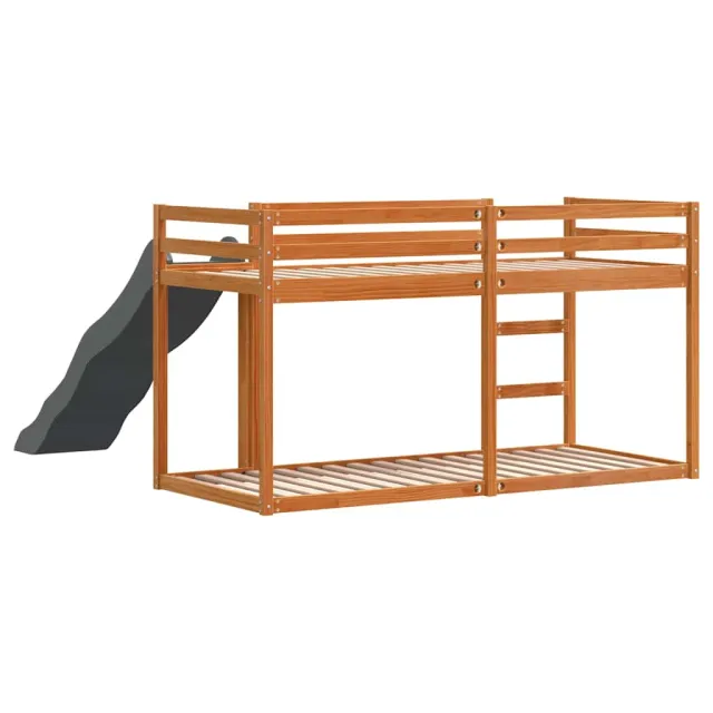 Lit superposé avec toboggan et échelle sans matelas 75x190 cm