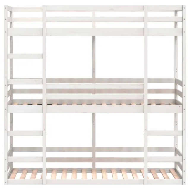 Lit superposé triple sans matelas 90x200 cm bois de pin massif