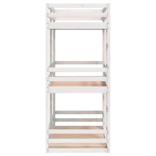 Lit superposé triple sans matelas 90x200 cm bois de pin massif