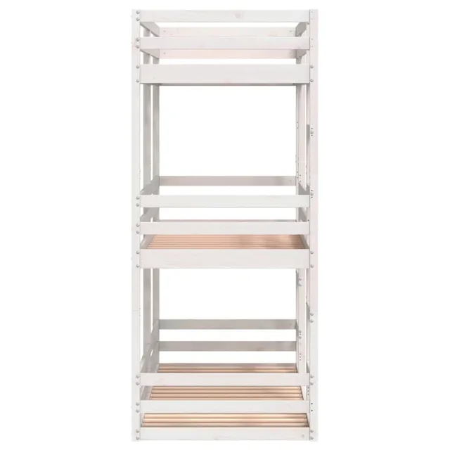 Lit superposé triple sans matelas 90x190 cm bois de pin massif