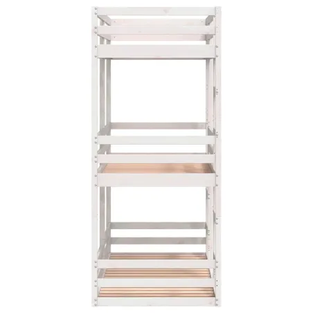 Lit superposé triple sans matelas 90x190 cm bois de pin massif