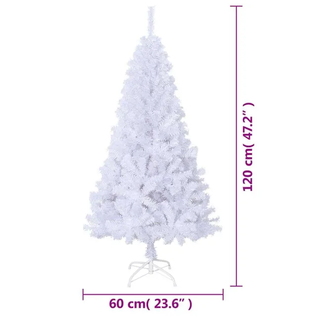 Arbre de Noël artificiel avec branches épaisses blanc 120cm PVC
