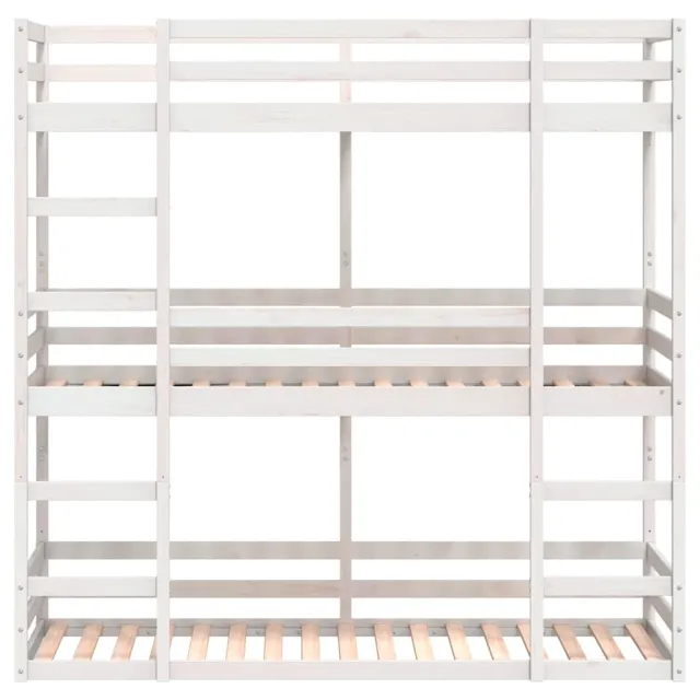 Lit superposé triple sans matelas 75x190 cm bois de pin massif