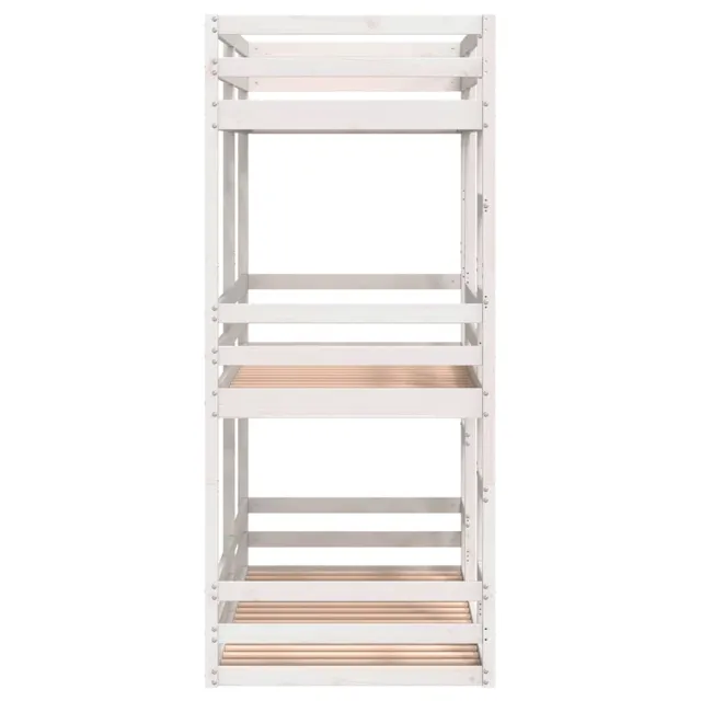 Lit superposé triple sans matelas 75x190 cm bois de pin massif
