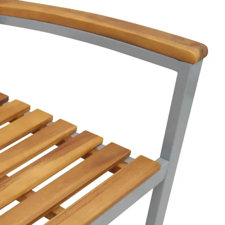 Ensemble de salle à manger pour jardin 5 pcs Gris