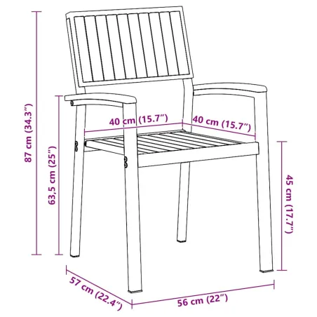 Ensemble de salle à manger pour jardin 7 pcs Gris