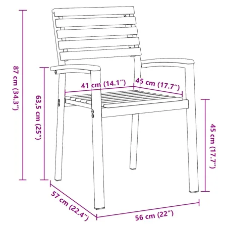 Ensemble de salle à manger pour jardin 5 pcs Gris
