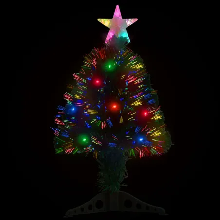 Arbre de Noël pré-éclairé avec support et LED 64 cm fibre optique
